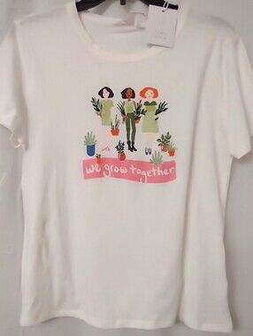 LC Lauren Conrad White Graphic Tee We Grow Together